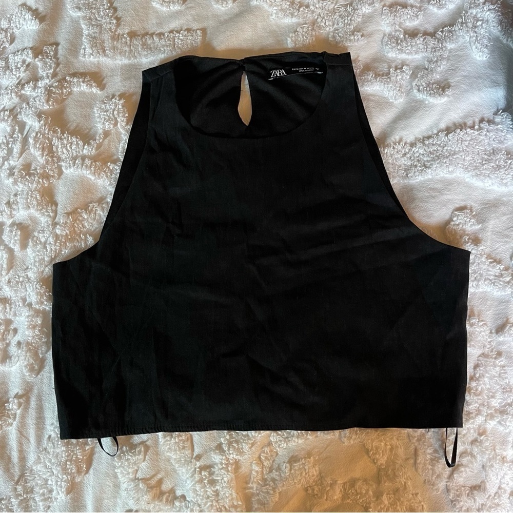 BASIC black Zara crop top